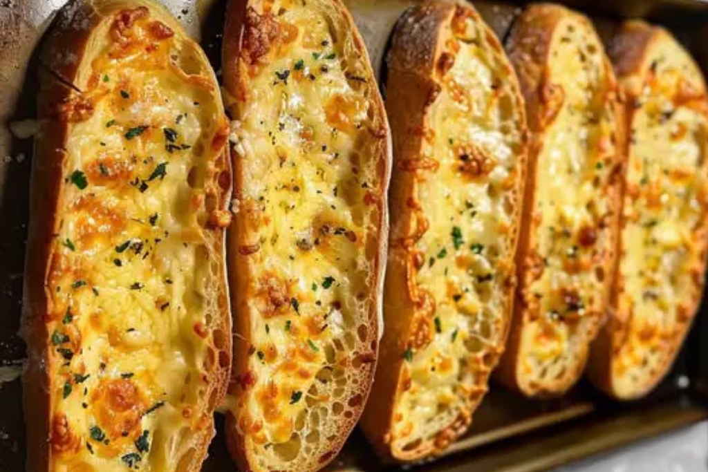 Pao de alho com queijo gratinado